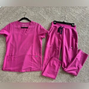 Figs Scrubs Set - Electric Orchid